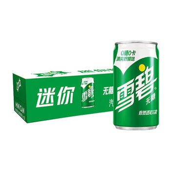 无糖迷你储备装雪碧sprite零卡迷你罐摩登罐200ml12罐cocacola