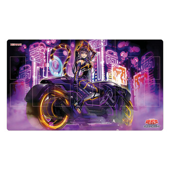 ip莱娜tcg对战卡牌垫yugioh桌游垫diy01异画莱娜3mm锁边黑色绒布袋有