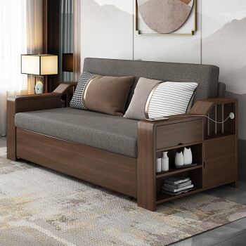 可折叠沙发床客厅经济型小户型新中式可充电推拉伸缩双人沙发床两用