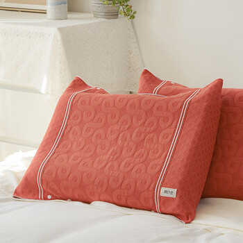 乳胶枕头套60x40棉纱布记忆50x30cm防滑 红色发财纱布魔术枕套一对 40