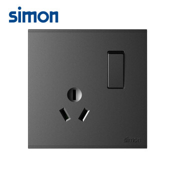 西蒙(SIMON)开关插座 三孔插座带开关 空调浴霸插座面板 E6系列16a三孔带开关插座(单控) 荧光灰色 721682-61
