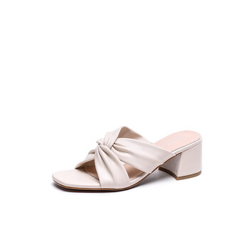 古跃鸿夏天女士半托凉鞋没有后跟的鞋子凉鞋新款时尚交叉半拖鞋外穿凉