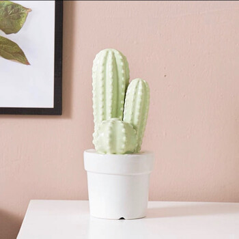 ins风陶瓷仙人掌摆件北欧家居拍摄道具创意简约小清新样板房装饰 仙人