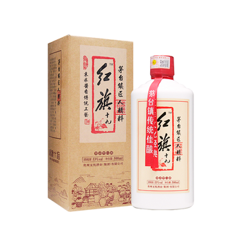 贵州无忧酒业红旗十九53度酱香型白酒500ml1瓶装纯粮食酒