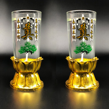 蜡烛红白水晶奠烛无烟防风灵堂布置殡葬丧葬用品祭祀扫墓 白色