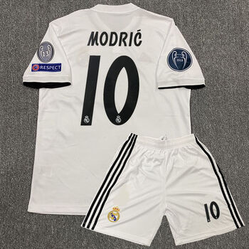 示图1819皇马球衣7号c罗主场短袖训练服10号莫德里奇欧冠复古足球服