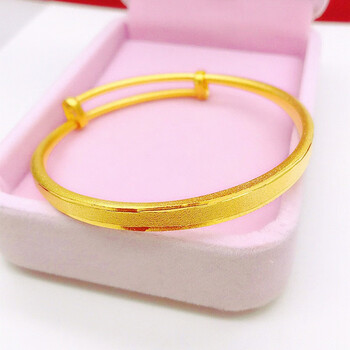 语姗2022新款18k金手镯女士推拉可调节手镯首饰女久不掉色送礼 不掉色