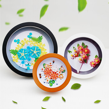 60粘土相框圆形圆形立体相框创意手工diy衍纸装裱蝴蝶干花粘土标本