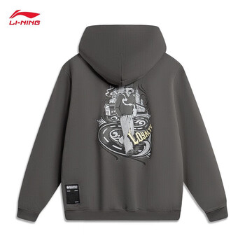 李宁反伍mister cartoon合作款2023秋款男女同款情侣宽松套头连帽卫衣