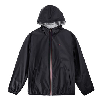 汤米希尔费格tommyhilfiger汤米男士连帽薄款夹克潮牌纯色外套秋冬季
