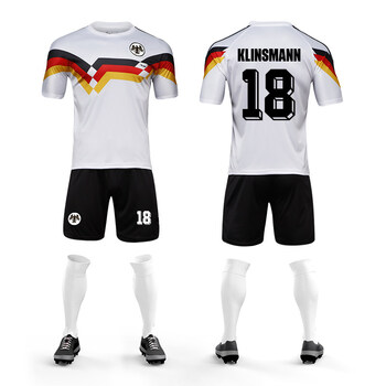 主场足球服套装国家队球衣25号穆勒定制队服 1990德国白-18号克林斯曼