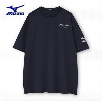 美津浓mizuno短袖t恤男夏季修身打底个性百搭圆领套头 藏兰 s