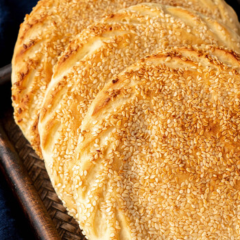 智宙河南手工烧饼特产正宗山东菏泽吊炉烧饼芝麻烧饼火烧即食大烧饼