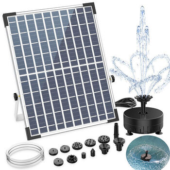 水循环鱼池水泵造景庭院户外鱼缸充氧机 12w太阳能水泵【蘑菇头喷泉】