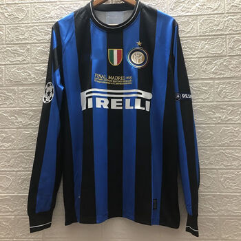 墨瑶0910国米主场欧冠版球衣萨内蒂斯内德米利托队服长袖足球服男 短