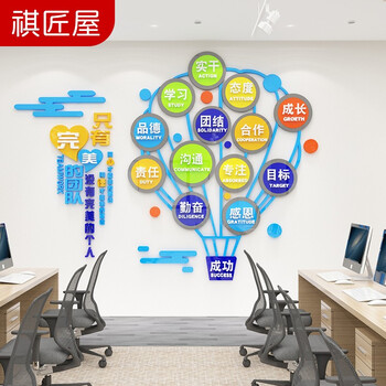 祺匠屋 团队企业文化墙励志标语办公室墙面装饰激励志文字贴纸创意