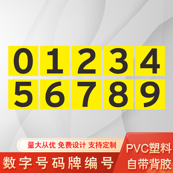 梦倾城仓库大门车间数字编号标识牌0123456789号码贴耐用反光膜铝板