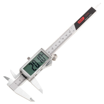 得力 deli  全屏数字显示卡尺300mm(红)电子数显游标卡尺    dl312300