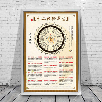 子午流注图16 油画布(免费加装铝合金挂轴)36寸70x105厘米