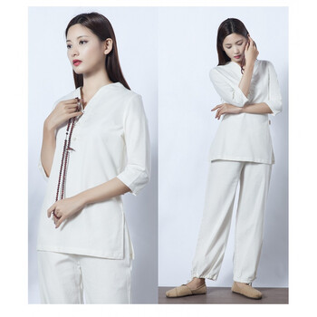 居士服女佛教衣服棉麻禅修服套装中国风复古禅意文艺茶服两件套夏季