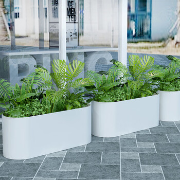 户外绿植园艺大型花箱种植花槽售楼部商业街高端花器 尺寸定制 不锈钢