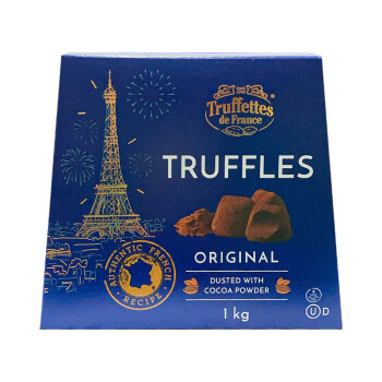 乔慕（Truffles）法国松露形巧克力70%纯可可脂美味巧克力代可可脂零食节日送礼 （蓝盒）大自然 礼盒装 1kg 代可可