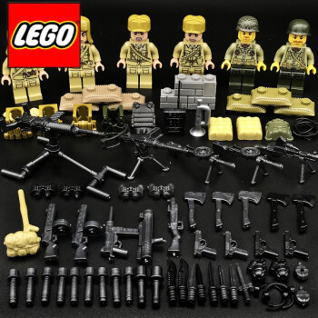 樂高(lego)樂高二戰德軍士兵軍事人仔八路軍方陣部隊拼裝積木男孩子