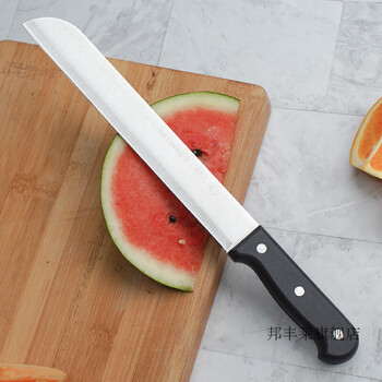 水果刀不锈钢刀大号商用加长瓜果刀切西瓜刀具家用长款切瓜刀 【黑柄