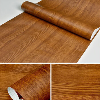 虔生缘仿木纹墙纸自粘防水防潮衣柜木门衣橱旧房门贴纸