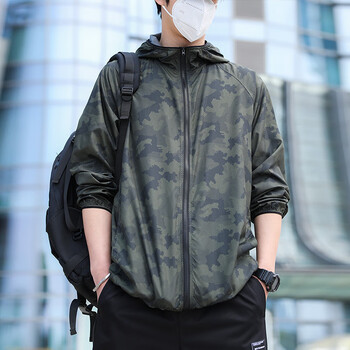 速干大码防水长袖户外钓鱼皮肤衣运动防晒服 军绿蜂巢迷彩_[冰丝防晒]