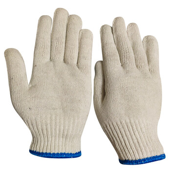 劳保手套线手套工作加厚防滑尼龙针织灯罩棉耐磨棉纱白手套批发定制