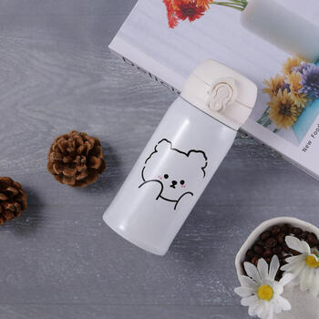 304不锈钢保温杯韩版ins风精致杯子女生户外休闲车载便携水杯腮红小熊