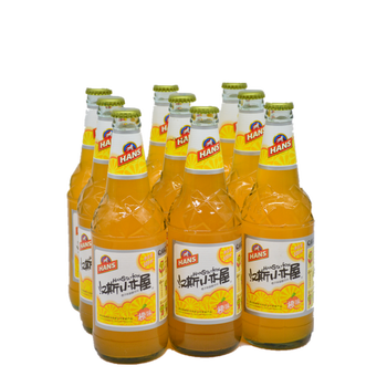 精选好货汉斯小木屋果啤整箱9瓶装菠萝啤橙味汽水碳酸饮料陕西西安