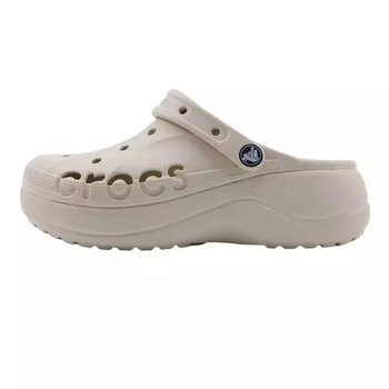 crocs2023新款贝雅云彩洞洞鞋女鞋沙滩鞋户外厚底包米白色35