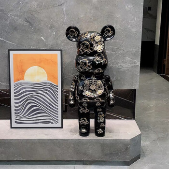 网红卡通创意客厅暴力熊落地大号网红摆件存钱罐现80cm黑色diro限量版