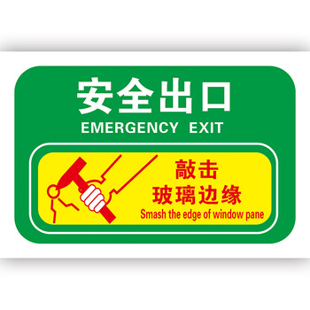 玻璃边缘告示贴安全锤操作提示牌客车大巴校车应急窗逃生标志贴纸紧急