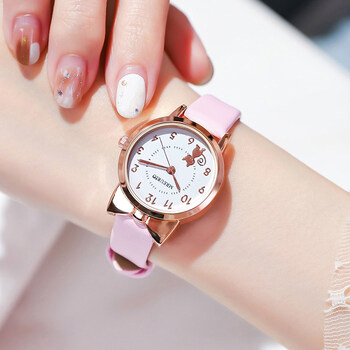 儿童手表女孩小学生女款初中女童新款大童数字蝴蝶结卡通指针电子儿童