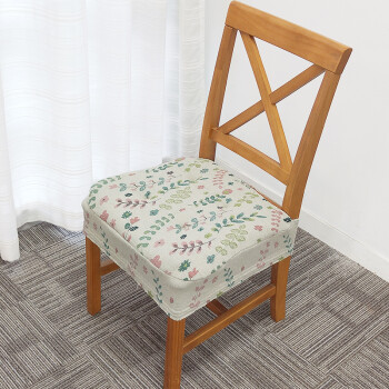家用连体椅子坐垫套 可订做拆洗机洗方形中式现代带海绵垫木椅罩 1907