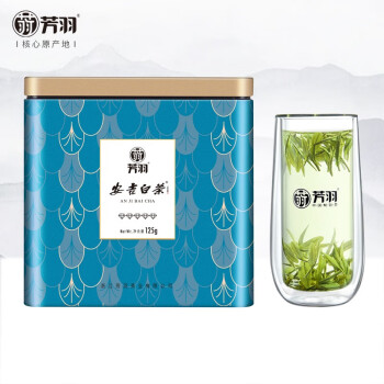 芳羽安吉白茶2023新茶绿茶明前特级茶叶罐装125g