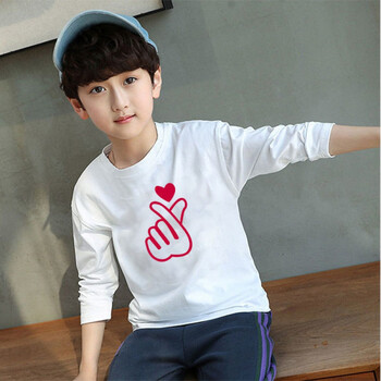 多款可选男童长袖t恤儿童春秋打底衫中大童男装秋装上衣男孩秋衣 比心