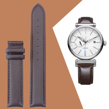 适配飞亚达手表带真皮印系列复古男时尚棕色情侣皮表带女la850008/ga