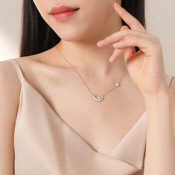 夏痕月亮萌兔项链女轻奢韩版森系兔子锁骨链可爱月光石送女友礼物刻字