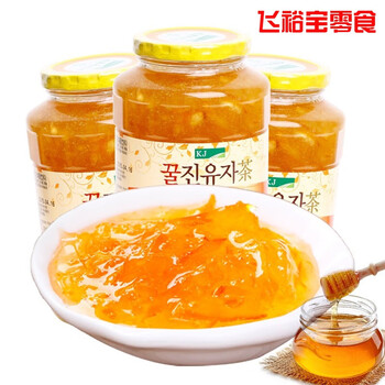 kj蜂蜜柚子茶 1kg柚子茶瓶装果味茶冲饮原装茶酱 蜂蜜柚子茶1000g(大