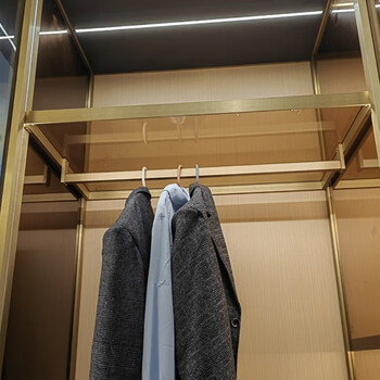 刻尘 隔层板铝框玻璃层板带灯橱柜衣柜珠宝超白钢化玻璃酒柜隔层装饰