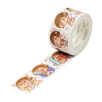 小麻薯手账胶带和离型纸手账贴纸素材手帐胶带特油整卷 麻薯宝宝表情