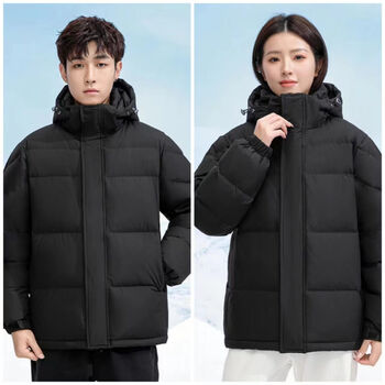 龙牙dragontooth情侣羽绒服男女款短款冬季新款加厚连帽宽松白鸭绒中