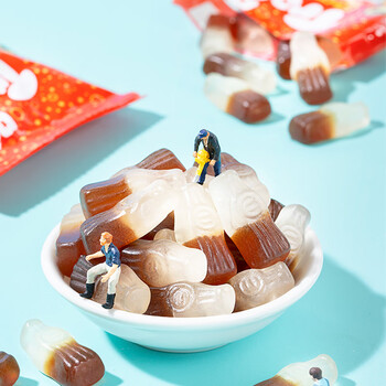 口力trolli 可乐瓶汽水造型 儿童软糖果 橡皮糖250g 分享装