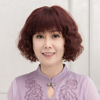 魅丝黛儿真发假发女短发送妈妈蓬松自然短卷发型中老年短发假发套自然