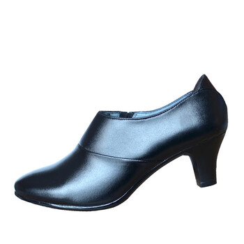 07a常服皮鞋女式春秋高跟单皮鞋公务员执勤上班制式真皮女鞋 黑色 37