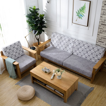 沙发垫子定做高密度海绵垫红木实木坐垫定制加厚硬带靠背订做浅灰色